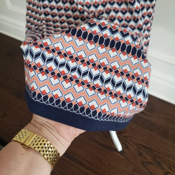 Max Studio XL Sleeveless Geometric Print Fit & Flare Stretchy Dress Pink Blue - Picture 5 of 13